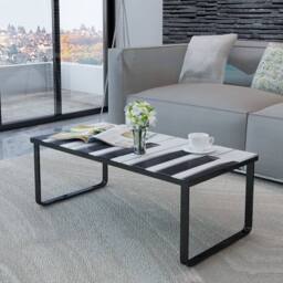Berkfield Home Coffee Table with Piano Printing Glass Top - thumbnail 6