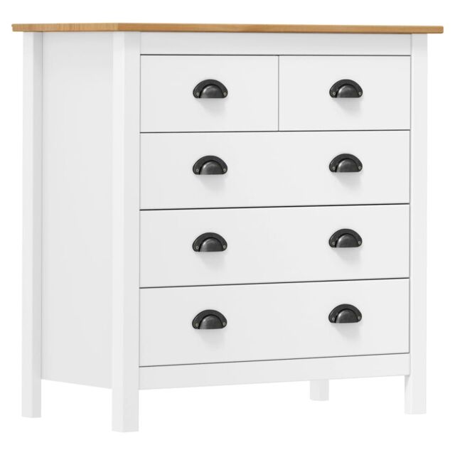Berkfield Home Sideboard Hill White 79x40x80 cm Solid Pine Wood - Size: 79 x 40 x 80 cm - image 1