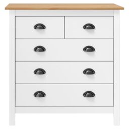 Berkfield Home Sideboard Hill White 79x40x80 cm Solid Pine Wood - Size: 79 x 40 x 80 cm - thumbnail 2