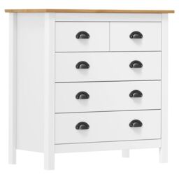 Berkfield Home Sideboard Hill White 79x40x80 cm Solid Pine Wood - Size: 79 x 40 x 80 cm - thumbnail 1