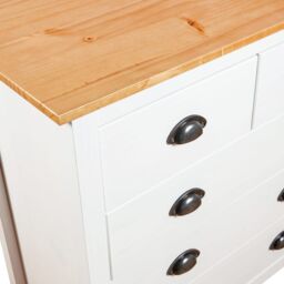 Berkfield Home Sideboard Hill White 79x40x80 cm Solid Pine Wood - Size: 79 x 40 x 80 cm - thumbnail 5