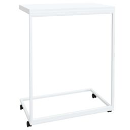 Berkfield Home Side Table with Wheels White 55x35x70 cm Engineered Wood - Size: 55 x 35 x 70 cm - thumbnail 5