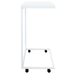 Berkfield Home Side Table with Wheels White 55x35x70 cm Engineered Wood - Size: 55 x 35 x 70 cm - thumbnail 4