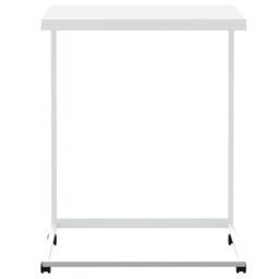 Berkfield Home Side Table with Wheels White 55x35x70 cm Engineered Wood - Size: 55 x 35 x 70 cm - thumbnail 3