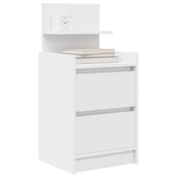 Berkfield Home Bedside Cabinets with 2 Drawers 2 pcs White 38x34x80 cm - Size: 38 x 34 x 80 cm - thumbnail 4