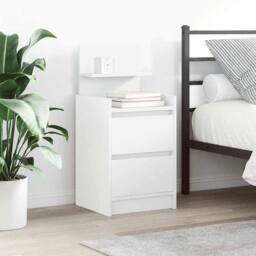 Berkfield Home Bedside Cabinets with 2 Drawers 2 pcs White 38x34x80 cm - Size: 38 x 34 x 80 cm - thumbnail 2