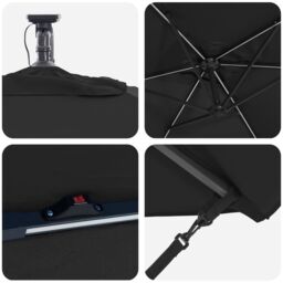 Berkfield Home Cantilever Banana Parasol with Lock Black 294 x 200 x 254 cm - thumbnail 7