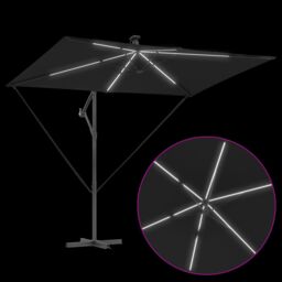 Berkfield Home Cantilever Banana Parasol with Lock Black 294 x 200 x 254 cm - thumbnail 9