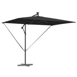 Berkfield Home Cantilever Banana Parasol with Lock Black 294 x 200 x 254 cm - thumbnail 3