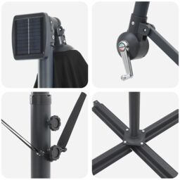 Berkfield Home Cantilever Banana Parasol with Lock Black 294 x 200 x 254 cm - thumbnail 8