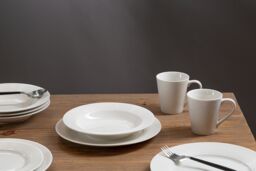 Orsina Elegant 16 Pc Ribbed Dinner Set, Ribbed Design Dinner Set For Kitchen, Glazed Finish Modern Dinner Set in White - thumbnail 4