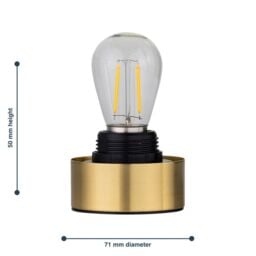 First Choice Lighting Set of 2 Porter - Satin Brass Battery Operated Lamp Bases Only in Gold - thumbnail 7