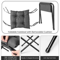 Costway Lazy Chair w/Ottoman Modern Leisure Chair Lounge Chair w/Pillow in Grey - thumbnail 8