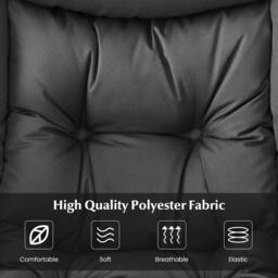 Costway Lazy Chair w/Ottoman Modern Leisure Chair Lounge Chair w/Pillow in Grey - thumbnail 5