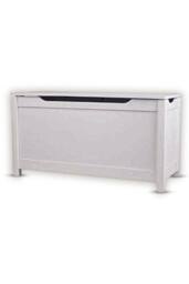 Hygrad Built to Survive Large Wooden Ottoman Toy Chest Storage Box For Children in White - thumbnail 8