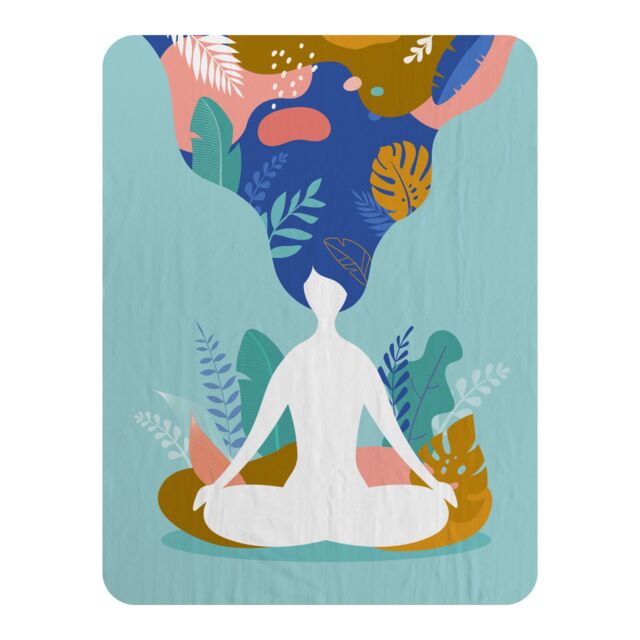 Benjamin Tate Design mindfulness, meditation & yoga Designer Blanket in Natural - Size: 120 cm x 150 cm - image 1