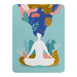 Benjamin Tate Design mindfulness, meditation & yoga Designer Blanket in Natural - Size: 120 cm x 150 cm - thumbnail 1