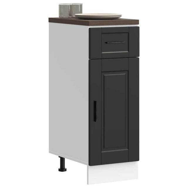 Berkfield Home Kitchen Base Cabinet Porto Black Engineered Wood - image 1