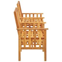 Berkfield Home Garden Chairs with Tea Table 159x61x92 cm Solid Acacia Wood in Brown - Size: 159 x 61 x 92 cm - thumbnail 3