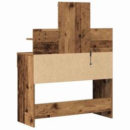 Berkfield Home Stunning Dressing Table with Mirror&LED Lights Old Wood Engineere in Brown - thumbnail 6