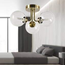 First Choice Lighting Dore - Antique Brass 3 Arm Ceiling Light with Clear Glass Shades in Bronze - thumbnail 6