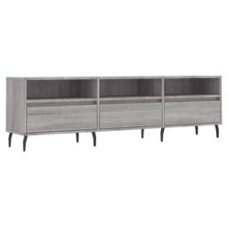 Berkfield Home TV Cabinet Grey Sonoma 150x30x44.5 cm Engineered Wood - thumbnail 3
