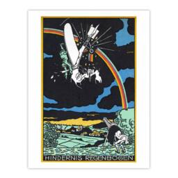 Artery8 Moriz Jung Rainbow Obstacle Plane Crash Painting Framed Wall Art Print - Size: A4 - thumbnail 3