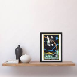 Artery8 Moriz Jung Rainbow Obstacle Plane Crash Painting Framed Wall Art Print - Size: A4 - thumbnail 2
