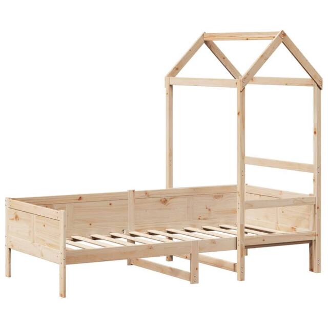 Berkfield Home Beautiful Day Bed with Roof without Mattress 80x200 cm Solid Wood in Light Tan - image 1