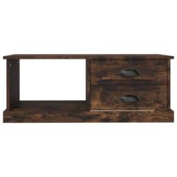 Berkfield Home Coffee Table Smoked Oak 90x50x35 cm Engineered Wood in Brown - Size: 90 x 50 x 35 cm - thumbnail 6
