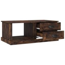 Berkfield Home Coffee Table Smoked Oak 90x50x35 cm Engineered Wood in Brown - Size: 90 x 50 x 35 cm - thumbnail 7