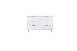 Birlea Zaza White 6 Drawer Chest Fluted Bedroom Storage - thumbnail 8