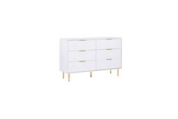 Birlea Zaza White 6 Drawer Chest Fluted Bedroom Storage - thumbnail 7