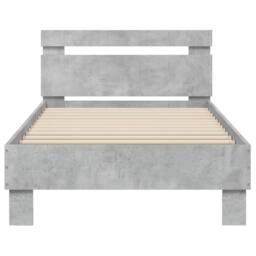Berkfield Home Bed Frame without Mattress with Headboard Concrete Grey 90x200 cm - thumbnail 5