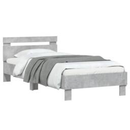 Berkfield Home Bed Frame without Mattress with Headboard Concrete Grey 90x200 cm - thumbnail 4