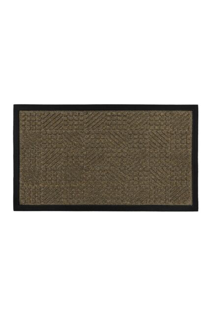 JVL Firth Tile Rubber Backed Door Mat, 40x70cm, Brown - Size: 40 cm x 70 cm - image 1
