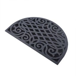 Nicoman Victorian Style Indoor Half Moon Door Mat 75x44cm - Grey - Size: 45 cm x 75 cm - thumbnail 6