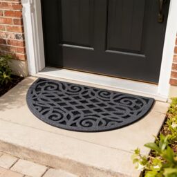 Nicoman Victorian Style Indoor Half Moon Door Mat 75x44cm - Grey - Size: 45 cm x 75 cm - thumbnail 3