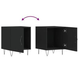 Berkfield Home Modern Bedside Cabinet Black 40x40x50 cm Engineered Wood - Size: 40 x 40 x 50 cm - thumbnail 9