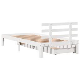 Berkfield Home Bed Frame with Drawers without Mattress White90x200 cm in White - Size: 90x200 cm - thumbnail 6