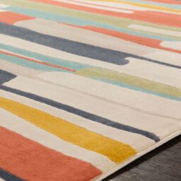 Livabliss City-Modern Orange Yellow Grey Living Dining Bedroom Rug in Coral - Size: 140 cm x 200 cm - thumbnail 3