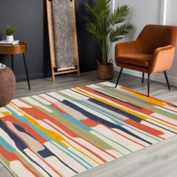 Livabliss City-Modern Orange Yellow Grey Living Dining Bedroom Rug in Coral - Size: 140 cm x 200 cm - thumbnail 8