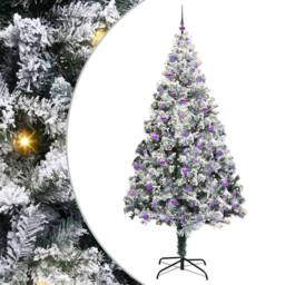 Berkfield Home Artificial Christmas Tree with 300 LEDs with Stand Green 240 cm - thumbnail 2