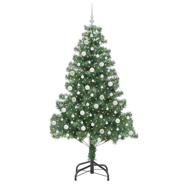 Berkfield Home Lush Christmas Tree with 300 LEDs with Stand Green 210 cm PVC - image 1