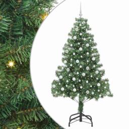 Berkfield Home Lush Christmas Tree with 300 LEDs with Stand Green 210 cm PVC - thumbnail 3