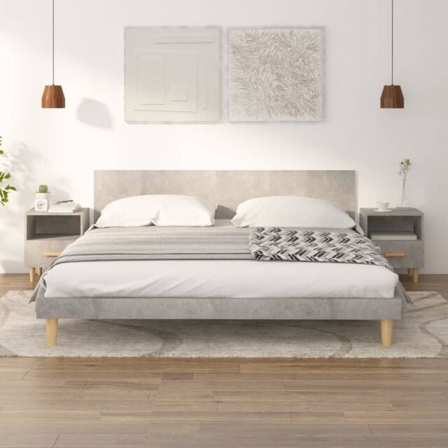 Berkfield Home Bedside Cabinets 2 pcs Concrete Grey 40x35x47 cm - Size: 40 x 35 x 47 cm - image 1
