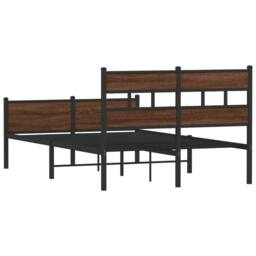 Berkfield Home Elegant Bed Frame without Mattress Brown Oak 120x200 cm Engineere - Size: Small Double - thumbnail 6