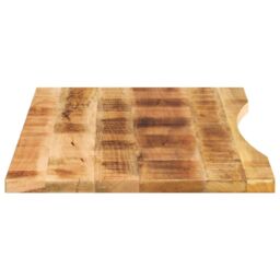Berkfield Home Desk Top with Curve 140x50x2.5 cm Solid Wood Rough Mango in Brown - thumbnail 4