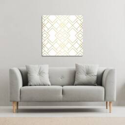 Benjamin Tate Design Golden Geo Pattern (Canvas Print) / 61 x 61 x 4cm in Natural - Size: 61 x 61 x 4 cm - thumbnail 1