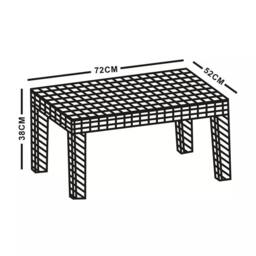 SPETLEK Grey Rattan Coffee Table Wood Look Top Outdoor Garden - thumbnail 2